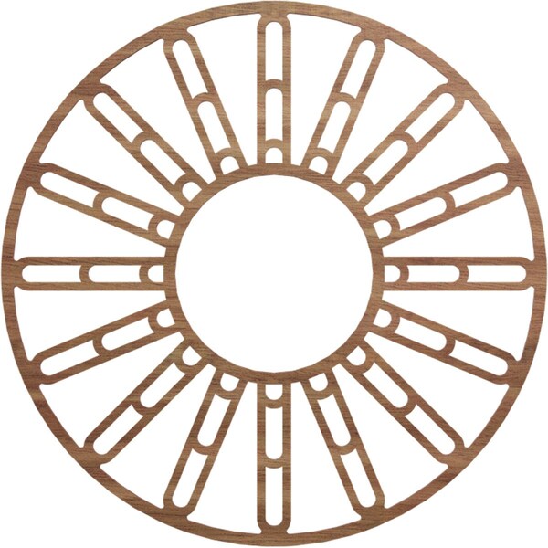 Ekena Millwork Hale Wood Fretwork Pierced Ceiling Medallion, Walnut, 32"OD x 11 5/8"ID x 1/4"T CMWP32X32X0250HHWA - main